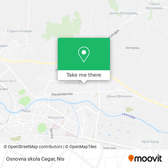 Osnovna skola Cegar map