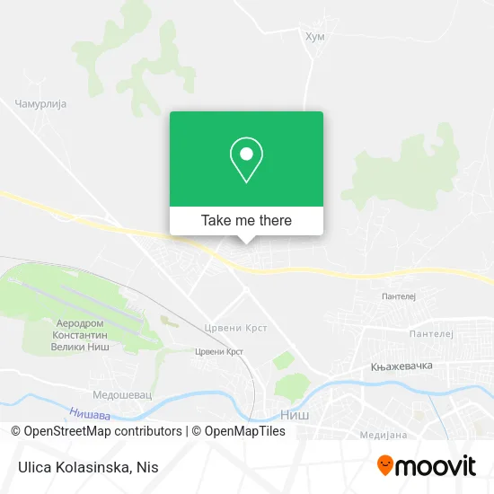 Ulica Kolasinska map