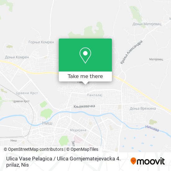 Ulica Vase Pelagica / Ulica Gornjematejevacka 4. prilaz map