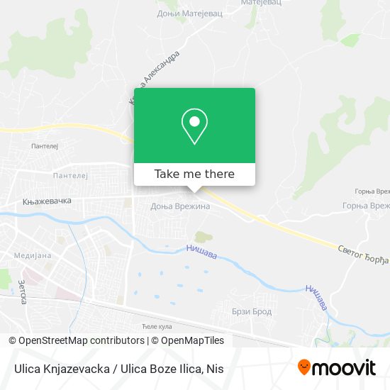 Ulica Knjazevacka / Ulica Boze Ilica map