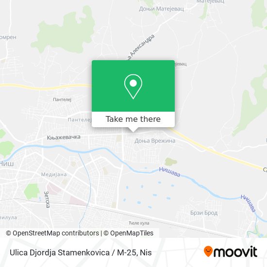 Ulica Djordja Stamenkovica / M-25 map