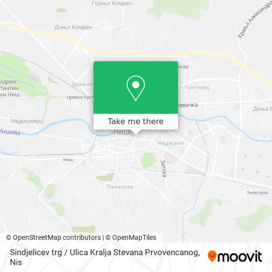 Sindjelicev trg / Ulica Kralja Stevana Prvovencanog map