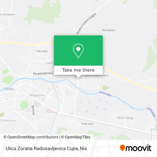 Ulica Zorana Radosavljevica Cupe map