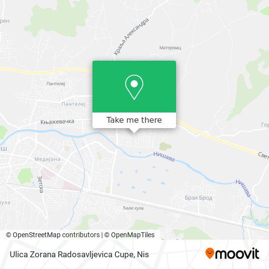 Ulica Zorana Radosavljevica Cupe map