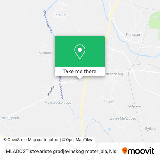 MLADOST stovariste gradjevinskog materijala map