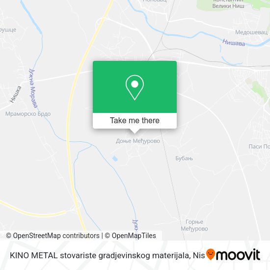 KINO METAL stovariste gradjevinskog materijala map
