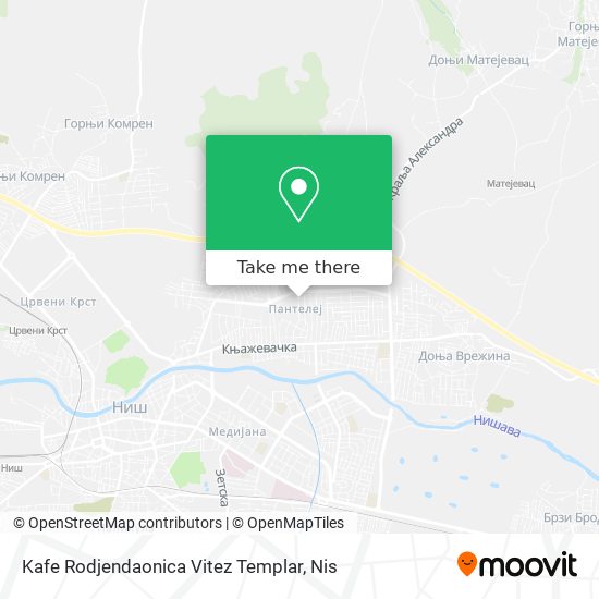 Kafe Rodjendaonica Vitez Templar map
