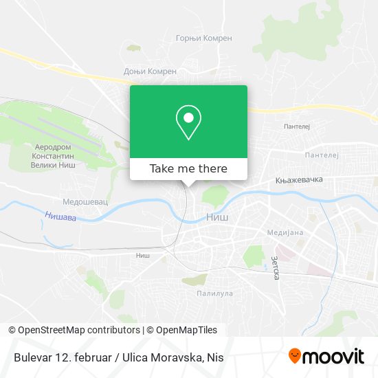 Bulevar 12. februar / Ulica Moravska map