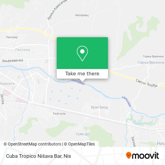 Cuba Tropico Nišava Bar map