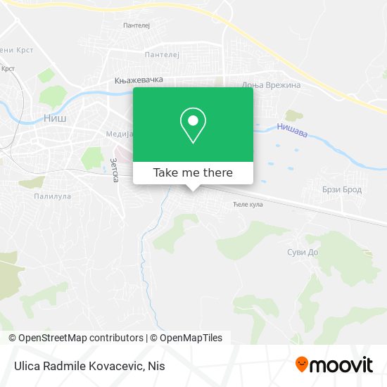 Ulica Radmile Kovacevic map