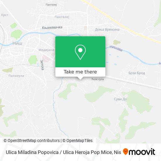 Ulica Miladina Popovica / Ulica Heroja Pop Mice map