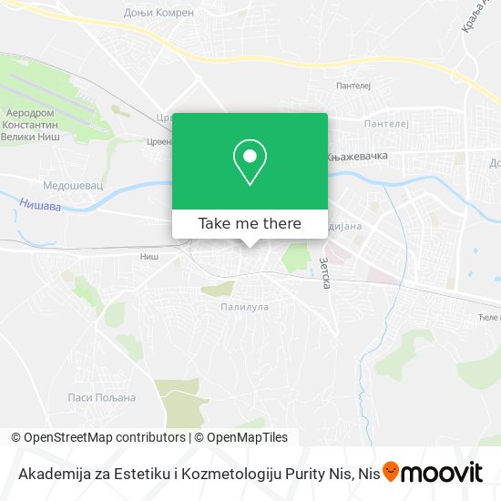 Akademija za Estetiku i Kozmetologiju Purity Nis map