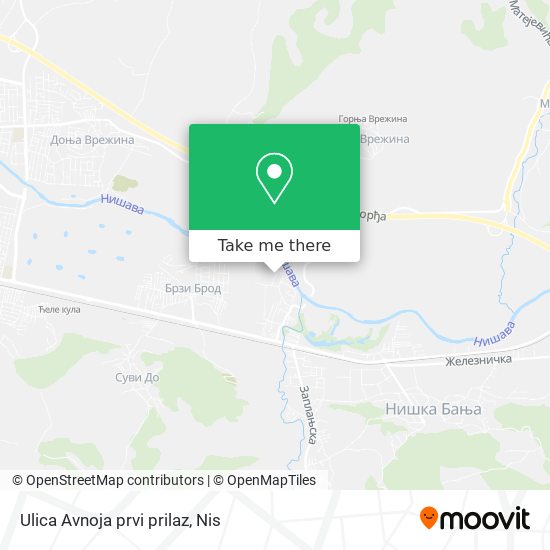 Ulica Avnoja prvi prilaz map