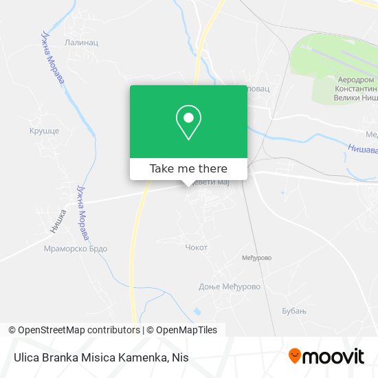 Ulica Branka Misica Kamenka map