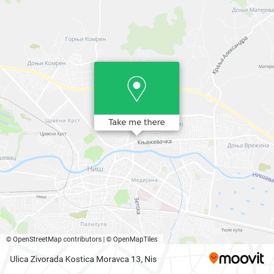 Ulica Zivorada Kostica Moravca 13 map