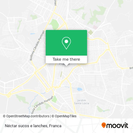 Néctar sucos e lanches map