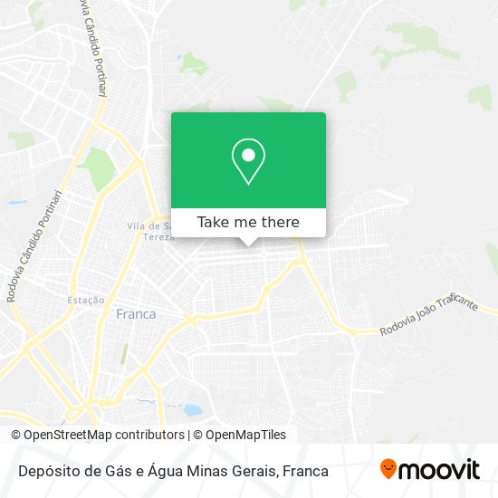 Mapa Depósito de Gás e Água Minas Gerais