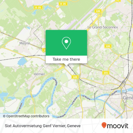 Sixt Autovermietung Genf Vernier map