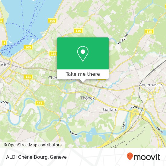 ALDI Chêne-Bourg Karte