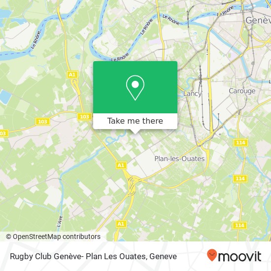 Rugby Club Genève- Plan Les Ouates map