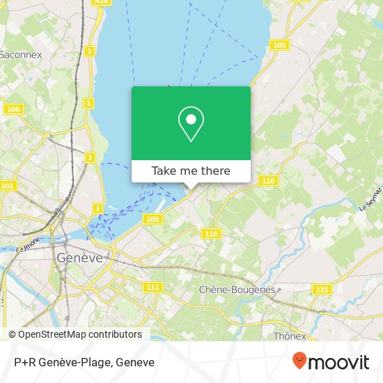 P+R Genève-Plage map