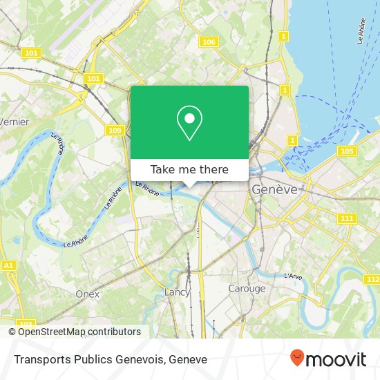 Transports Publics Genevois map