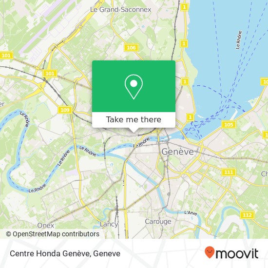 Centre Honda Genève map