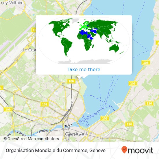 Organisation Mondiale du Commerce map