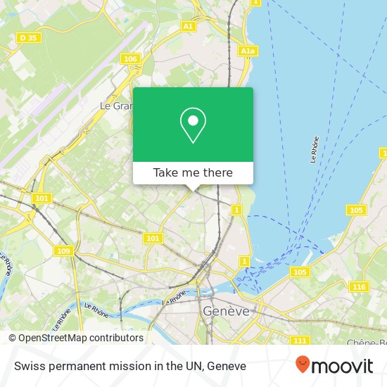 Swiss permanent mission in the UN map