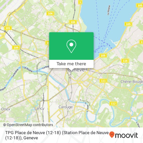 TPG Place de Neuve (12-18) (Station Place de Neuve (12-18)) Karte