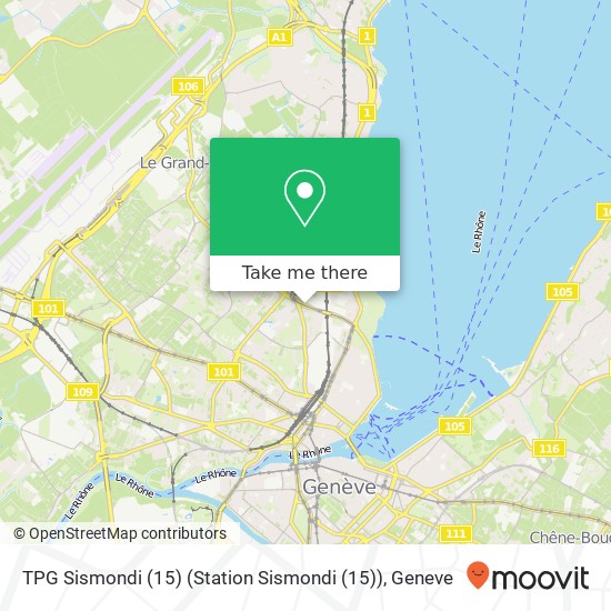 TPG Sismondi (15) (Station Sismondi (15)) Karte