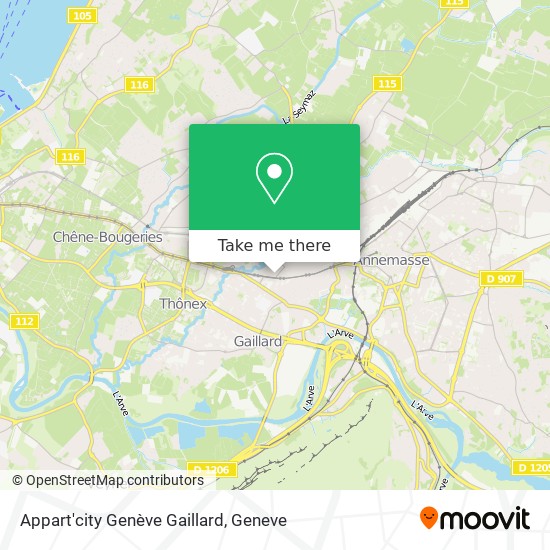 Appart'city Genève Gaillard map