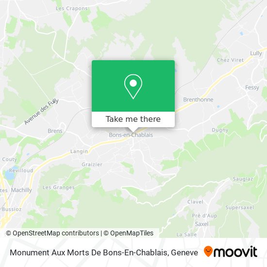Monument Aux Morts De Bons-En-Chablais map