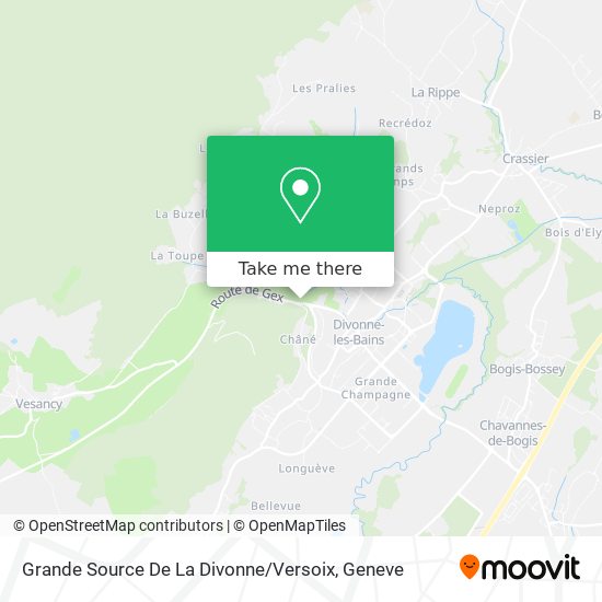 Grande Source De La Divonne / Versoix map