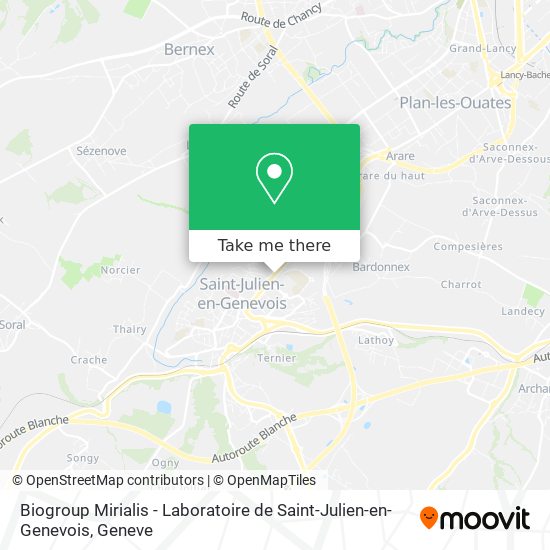 Biogroup Mirialis - Laboratoire de Saint-Julien-en-Genevois Karte