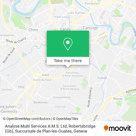 Analyse Multi Services A.M.S. Ltd, Robertsbridge (Gb), Succursale de Plan-les-Ouates map