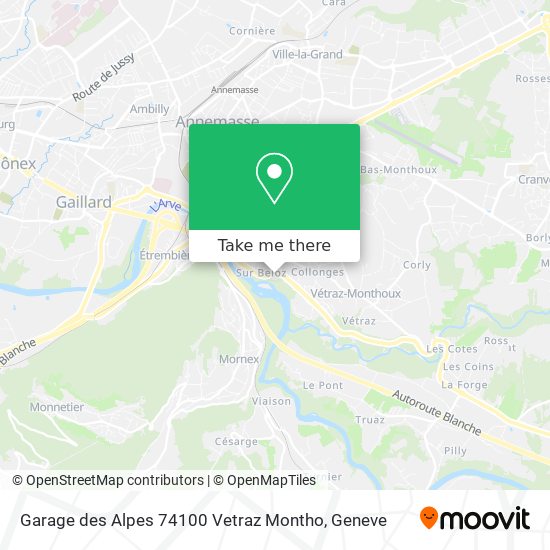 Garage des Alpes 74100 Vetraz Montho Karte
