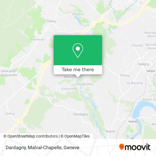 Dardagny, Malval-Chapelle map