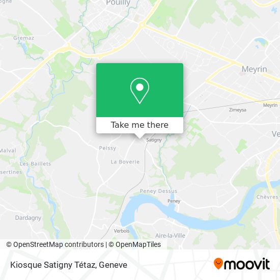 Kiosque Satigny Tétaz map