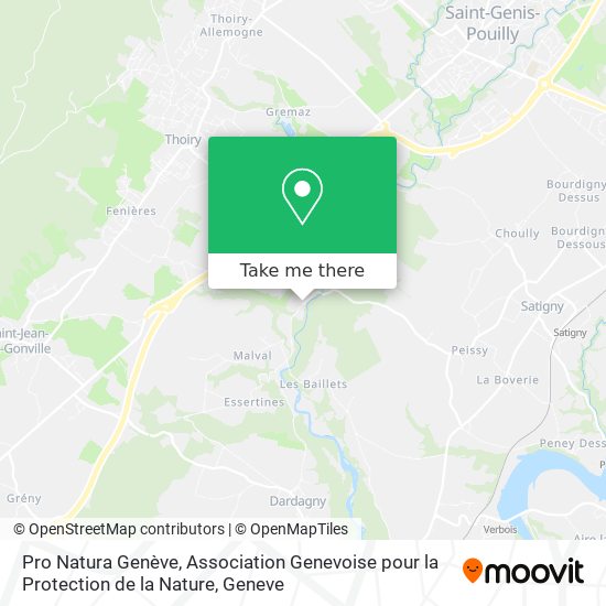 Pro Natura Genève, Association Genevoise pour la Protection de la Nature map