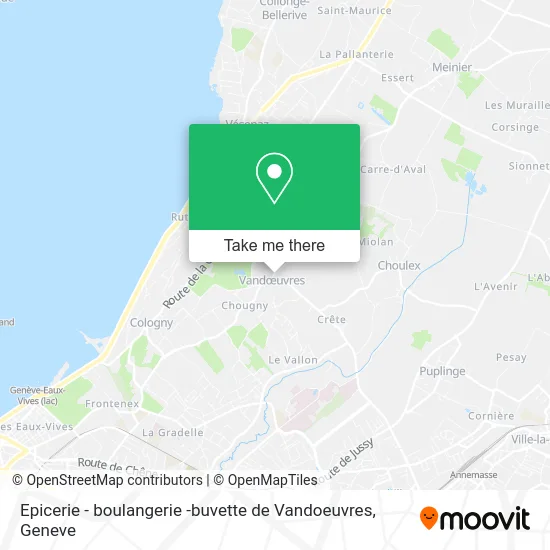 Epicerie - boulangerie -buvette de Vandoeuvres map