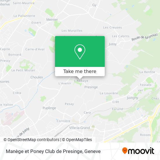 Manège et Poney Club de Presinge map