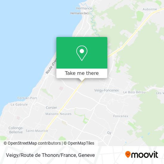 Veigy/Route de Thonon/France map