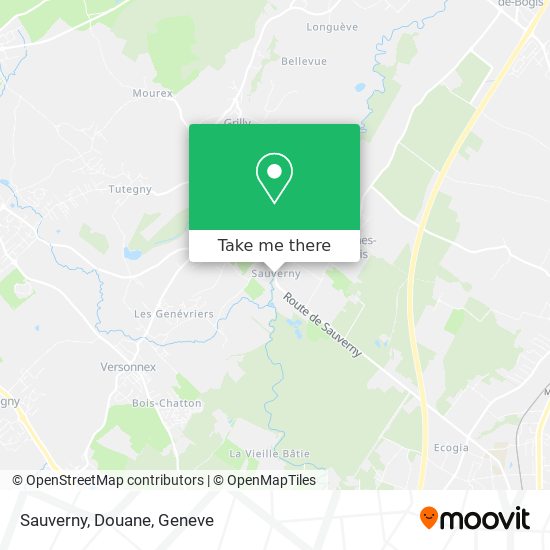 Sauverny, Douane map