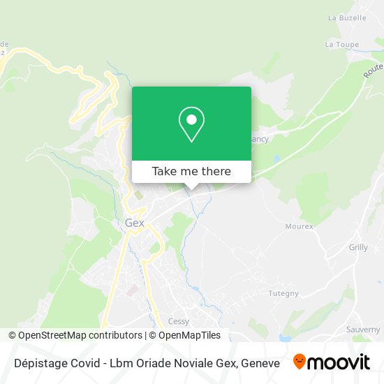 Dépistage Covid - Lbm Oriade Noviale Gex map