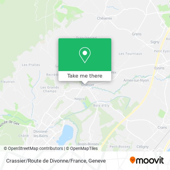 Crassier / Route de Divonne / France Karte