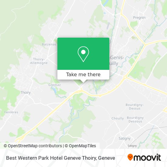 Best Western Park Hotel Geneve Thoiry map