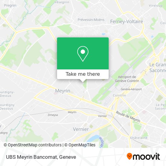 UBS Meyrin Bancomat map