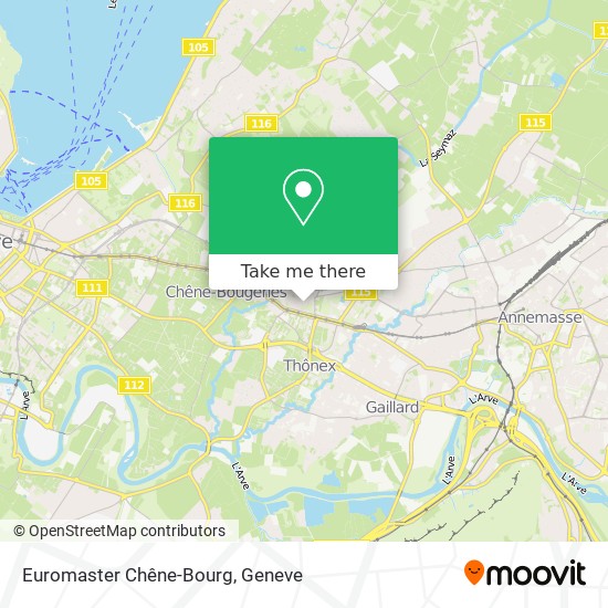Euromaster Chêne-Bourg map