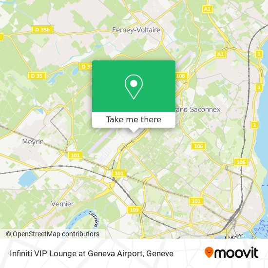 Infiniti VIP Lounge at Geneva Airport Karte